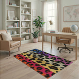 Vibrant Patchwork Leopard Area Rug