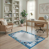 Festive Snowman Christmas Border Area Rug