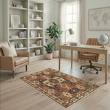 Southwestern Geometric Area Rug in Brown Tan Southwestern Rug
