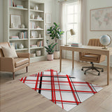 Bold Black Bold Red Black Plaid Area Rug