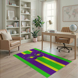 Mardi Gras Mask Striped Area Rug