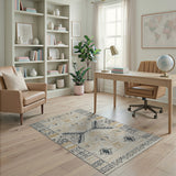 Southwestern Beige Southwestern Geometric Tribal Area Rug