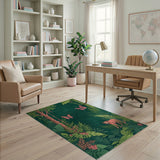 Jungle Lion Cub Area Rug with Butterflies