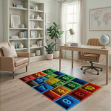 Playful Multi-Color Number Blocks Area Rug