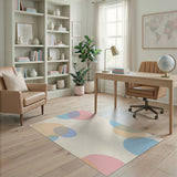 Pastel Overlapping Circles Multi-Color Area Rug