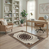Ornate Beige Mandala Area Rug