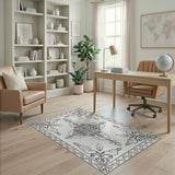 Ornate Grey Persian Border Area Rug