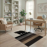 Standing Bear Brown Tan Striped Area Rug