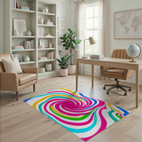 Vibrant Swirl Multi-Color Geometric Area Rug