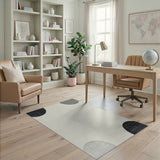 Black White Circle Abstract Area Rug