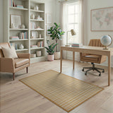 Beige Woven Basketweave Area Rug
