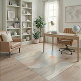 Abstract Area Abstract Wavy Beige Neutral Area Rug