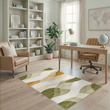 Wave Abstract Wave Beige Area Rug