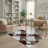 Orange Fruit Vine Swirl Area Rug