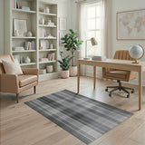 Black and White Black White Geometric Plaid Area Rug