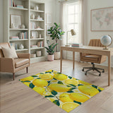 Zesty Lemon Grove Fruit Pattern Area Rug