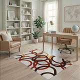 Entwined Loops Geometric Area Rug in Red Gold