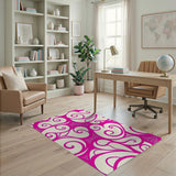 Abstract Area Pink Pink Swirling Abstract Area Rug