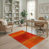 Geometric Modern Bold Orange Horizontal Stripe Area Rug