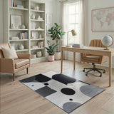 Bold Geometric Black White No. 4 Area Rug
