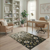 Vintage White Daisy Meadow Area Rug