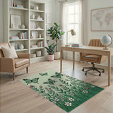Green Butterfly Meadow Wildflower Rug