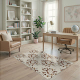 Brown Floral Vintage Area Rug