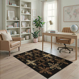 Brown and Tan Southwestern Tribal Cross Area Rug