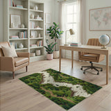 Serene Evergreen Forest River Trail Area Rug