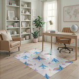 Colorful Airplane Kids Area Rug