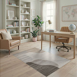 Modern Abstract Grey Beige Area Rug