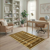 ODIKA Brown Football Field Area Rug
