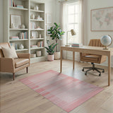 Geometric Modern Blush Pink Horizontal Stripe Area Rug