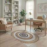 Beige Mandala Heritage Tribal Rug