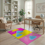 Whimsical Clouds Stars Kids Area Rug
