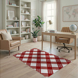 Red White Buffalo Plaid Area Rug