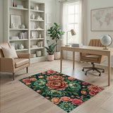Lush Peony Rose Floral Area Rug