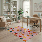 Pink Fruit Scatter Area Rug