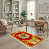 Cute Cartoon Lion Alphabet Kids Area Rug