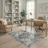 Blue Grey Southwestern Tribal Area Rug