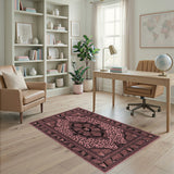 Pink Leopard Mandala Boho Area Rug