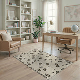 Boho Chic Leopard Print Cream Area Rug