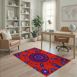 Multi-color and Patterns Vibrant Red Mandala Persian Area Rug