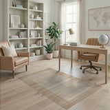 Beige Neutral Geometric Striped Area Rug