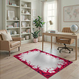 Vibrant Pink Abstract Branching Area Rug