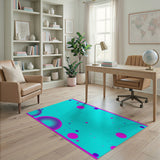 Teal Pink Bubble Abstract Area Rug