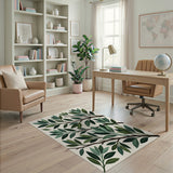 Lush Green Eucalyptus Leaves Area Rug