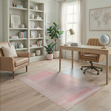 Blush Pink Multi-Stripe Geometric Area Rug