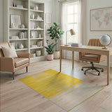 Yellow Vibrant Yellow Geometric Stripe Area Rug