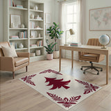 Red Christmas Tree Silhouette Rug with Ornate Corners